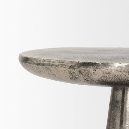 Mercana - Bobbi Textured Polished Nickel Cast Aluminum Metal Accent Table - 70614 view 5