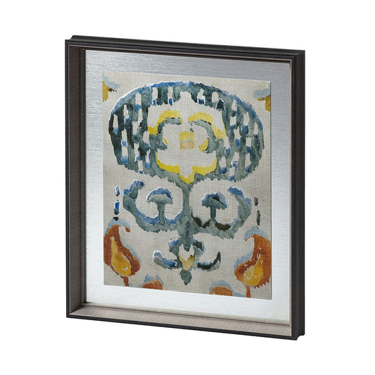 Mercana - Bohemian Ikat I by Chariklia Zarris a Hand Embellished Textured Framed Art Print Matted under Glass - 12916 view 1