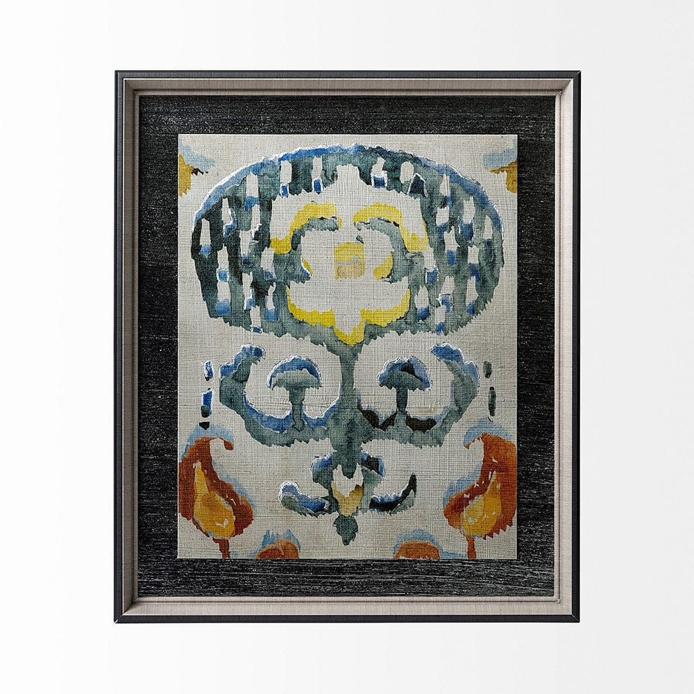 Mercana - Bohemian Ikat I by Chariklia Zarris a Hand Embellished Textured Framed Art Print Matted under Glass - 12916 view 5