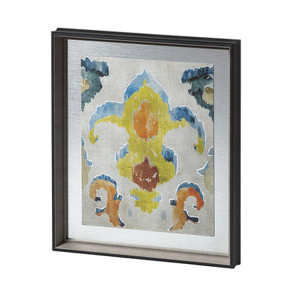 Mercana - Bohemian Ikat II by Chariklia Zarris a Hand Embellished Textured Framed Art Print Matted under Glass - 12917 view 1