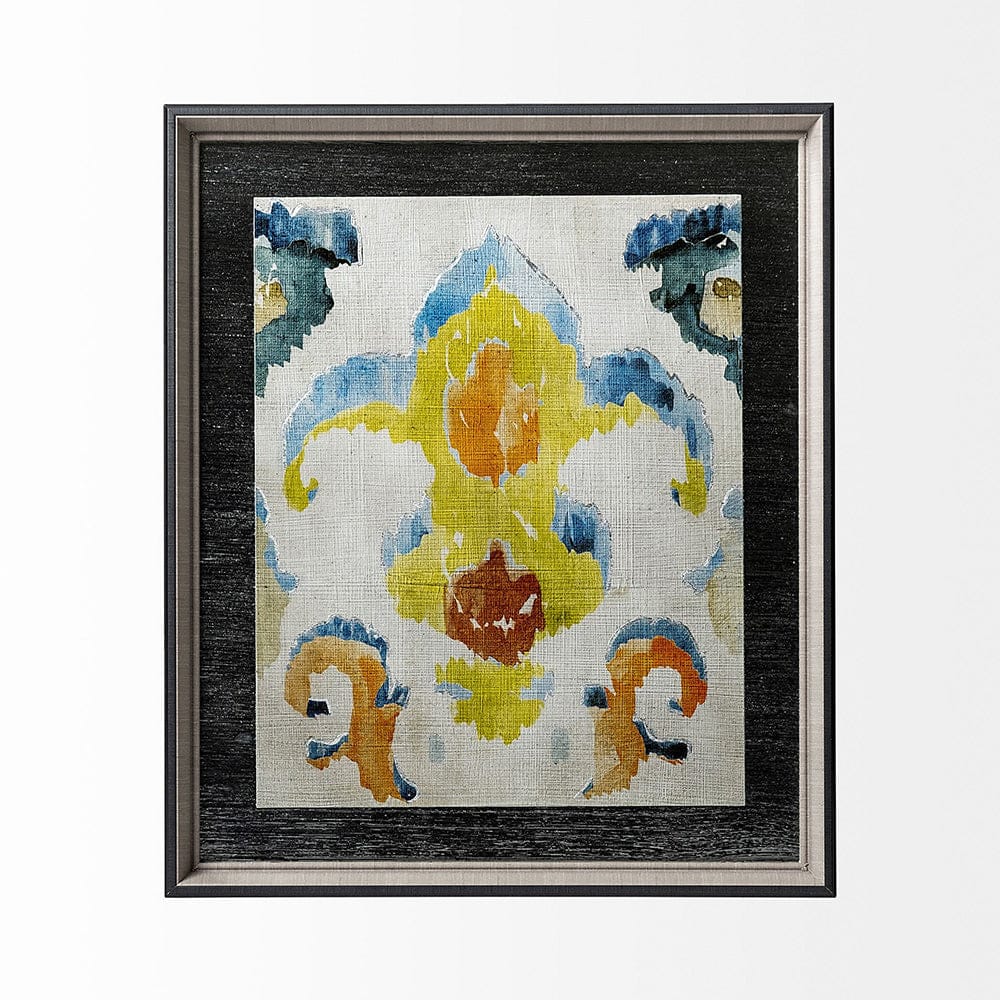 Mercana - Bohemian Ikat II by Chariklia Zarris a Hand Embellished Textured Framed Art Print Matted under Glass - 12917 view 5