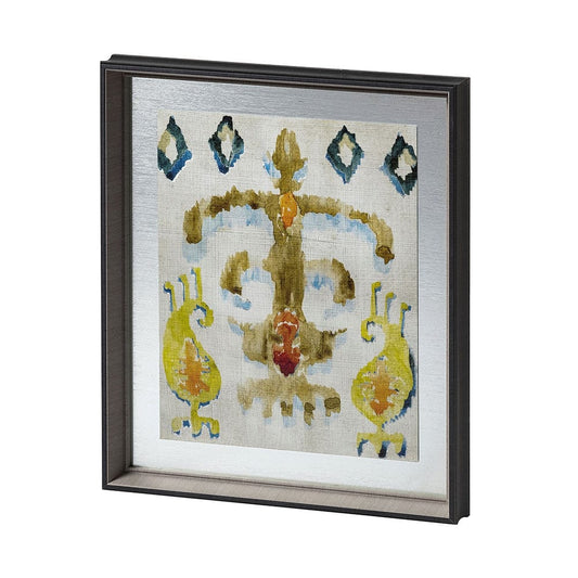 Mercana - Bohemian Ikat III by Chariklia Zarris Hand Embellished Textured Framed Art Print Matted under Glass - 12918 view 1