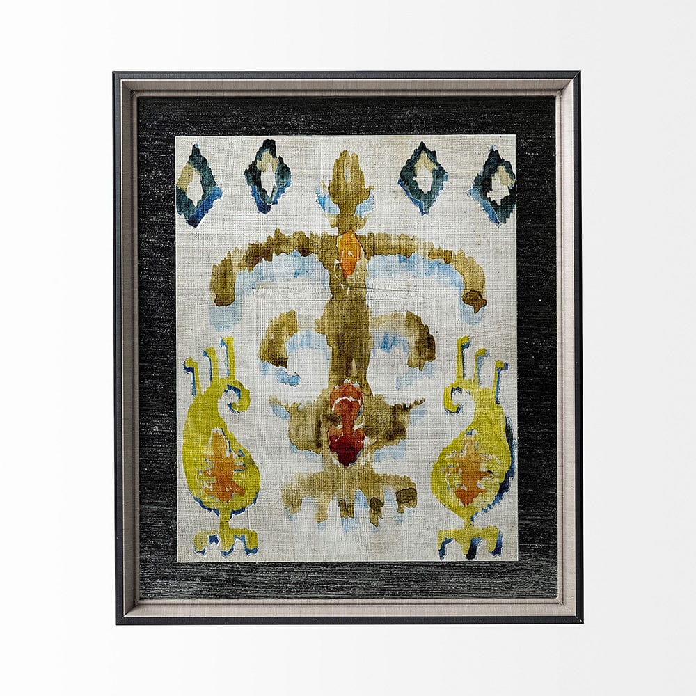 Mercana - Bohemian Ikat III by Chariklia Zarris Hand Embellished Textured Framed Art Print Matted under Glass - 12918 view 5