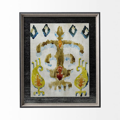 Mercana - Bohemian Ikat III by Chariklia Zarris Hand Embellished Textured Framed Art Print Matted under Glass - 12918 view 5