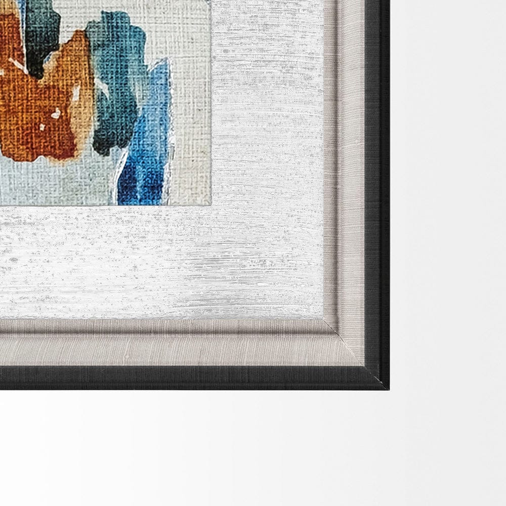 Mercana - Bohemian Ikat IV by Chariklia Zarris a Hand Embellished Textured Framed Art Print Matted under Glass - 12919 view 3