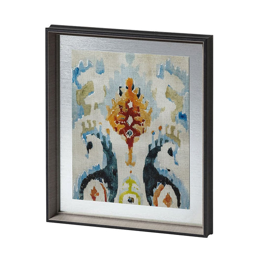 Mercana - Bohemian Ikat V by Chariklia Zarris a Hand Embellished Textured Framed Art Print Matted under Glass - 12920 view 1