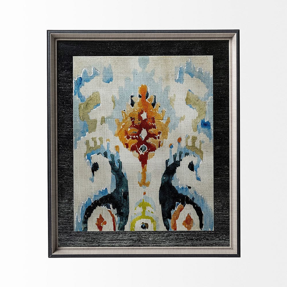 Mercana - Bohemian Ikat V by Chariklia Zarris a Hand Embellished Textured Framed Art Print Matted under Glass - 12920 view 5