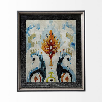Mercana - Bohemian Ikat V by Chariklia Zarris a Hand Embellished Textured Framed Art Print Matted under Glass - 12920 view 5