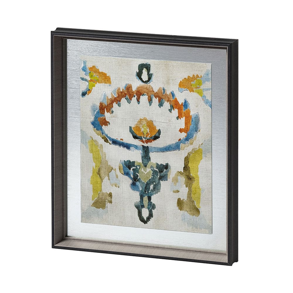 Mercana - Bohemian Ikat VI by Chariklia Zarris a Hand Embellished Textured Framed Art Print Matted under Glass - 12921 view 1
