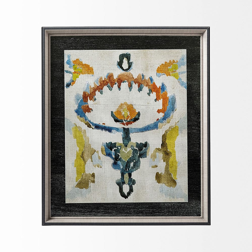 Mercana - Bohemian Ikat VI by Chariklia Zarris a Hand Embellished Textured Framed Art Print Matted under Glass - 12921 view 5