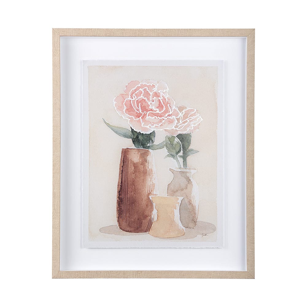 Mercana - Boho Flowers I by Mercana Studio a Hand Embellished Textured Framed Art Print Matted under Glass - 14024 view 1