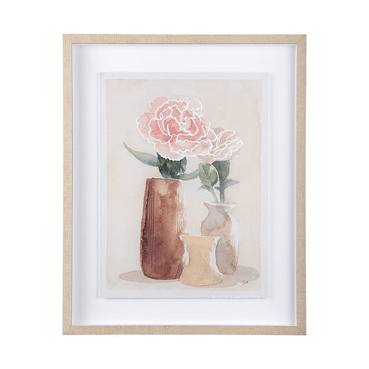 Mercana - Boho Flowers I by Mercana Studio a Hand Embellished Textured Framed Art Print Matted under Glass - 14024 view 1