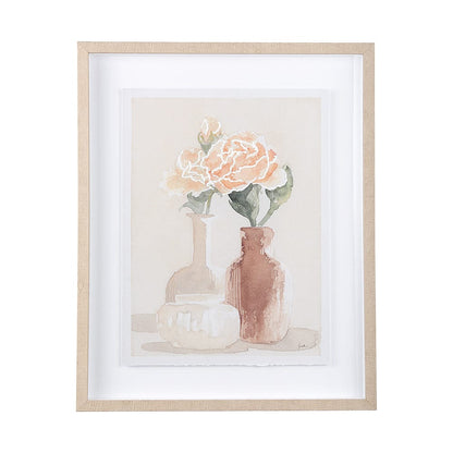 Mercana - Boho Flowers II by Mercana Studio a Hand Embellished Textured Framed Art Print Matted under Glass - 14025 view 1
