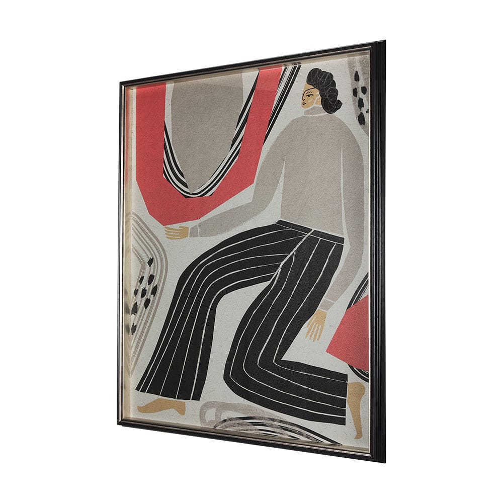 Mercana - Bold People - Ellis by Mercana Studio Hand Embellished Textured Framed Art Print Matted under Glass - 14780 view 2