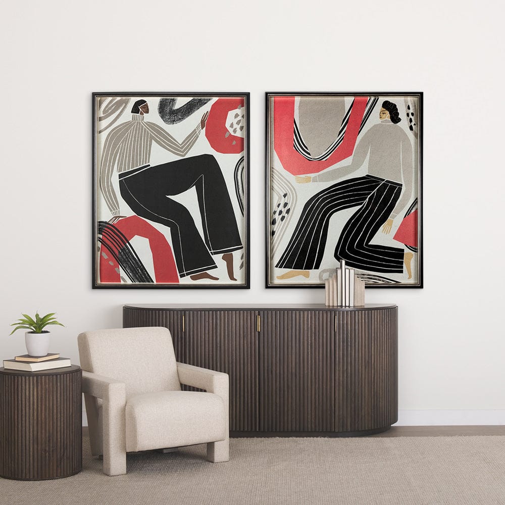 Mercana - Bold People - Ellis by Mercana Studio Hand Embellished Textured Framed Art Print Matted under Glass - 14780 view 8