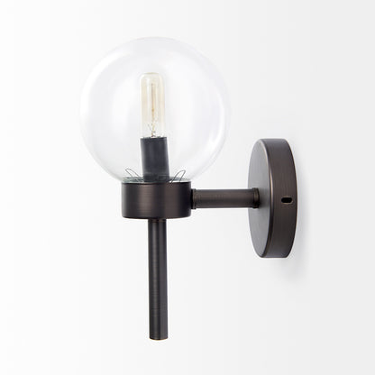 Mercana - Boltern II 6x12 Black Toned Glass Globe Wall Sconce - 65360_CLOSEOUT view 2