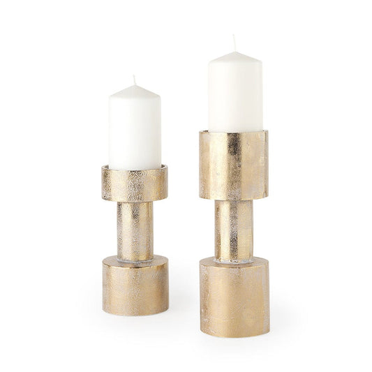 Mercana - Bolton 3.9L x 3.9W x 10.6H Gold Metal Table Candle Holders - 69162 view 1