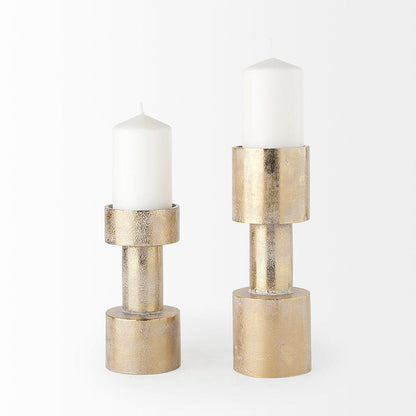 Mercana - Bolton 3.9L x 3.9W x 10.6H Gold Metal Table Candle Holders - 69162 view 2