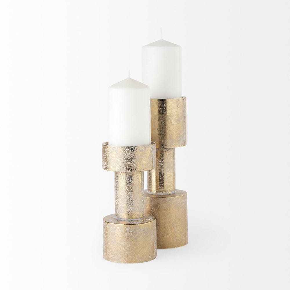 Mercana - Bolton 3.9L x 3.9W x 10.6H Gold Metal Table Candle Holders - 69162 view 3