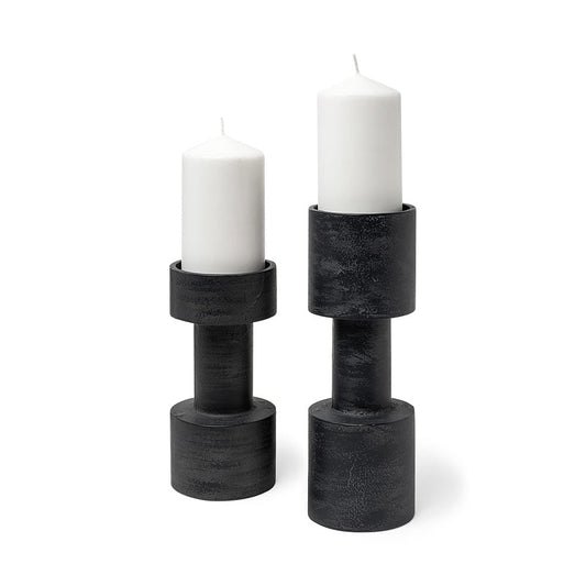 Mercana - Bolton I 3.9L x 3.9W x 10.6H Black Metal Table Candle Holders - 69161 view 1