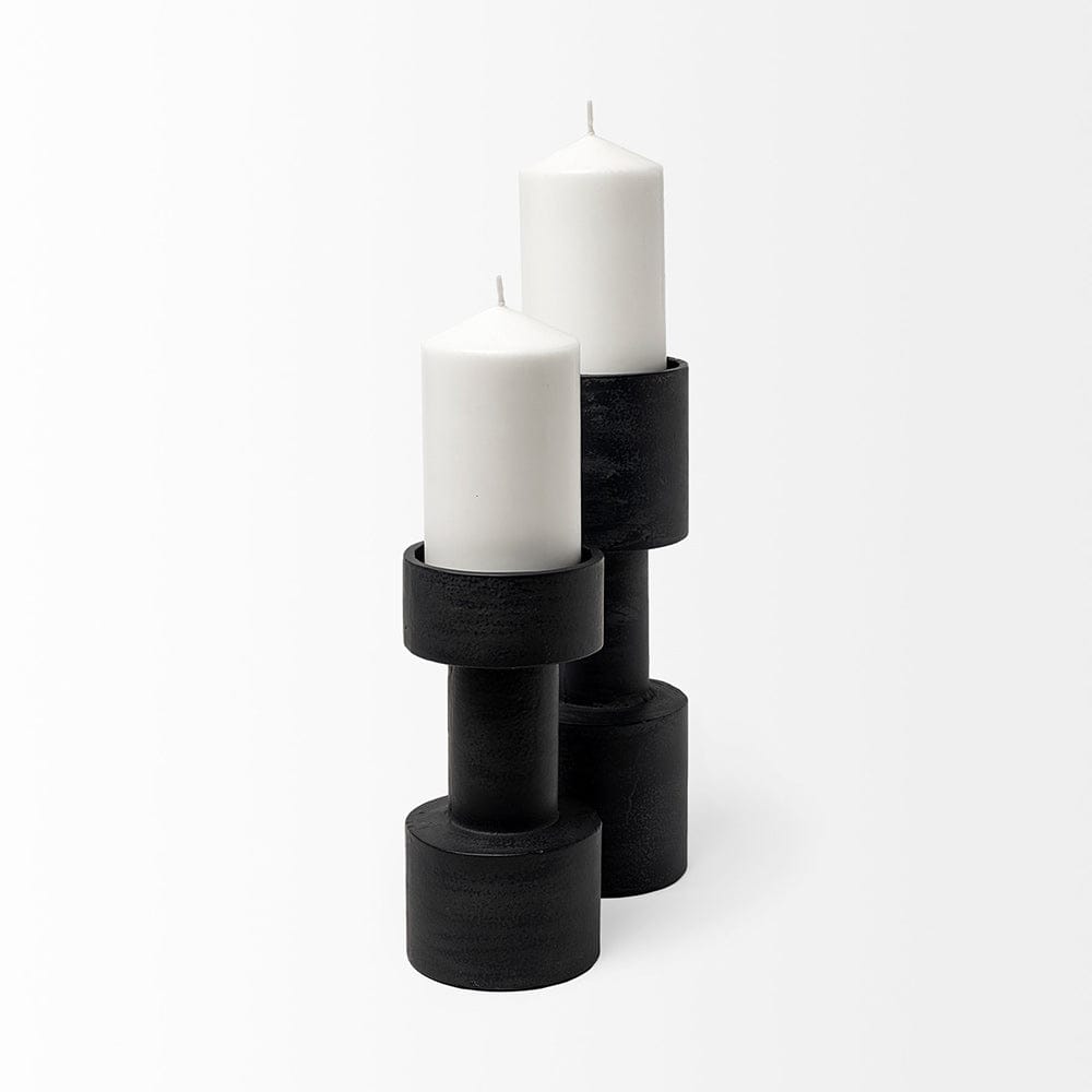 Mercana - Bolton I 3.9L x 3.9W x 10.6H Black Metal Table Candle Holders - 69161 view 3