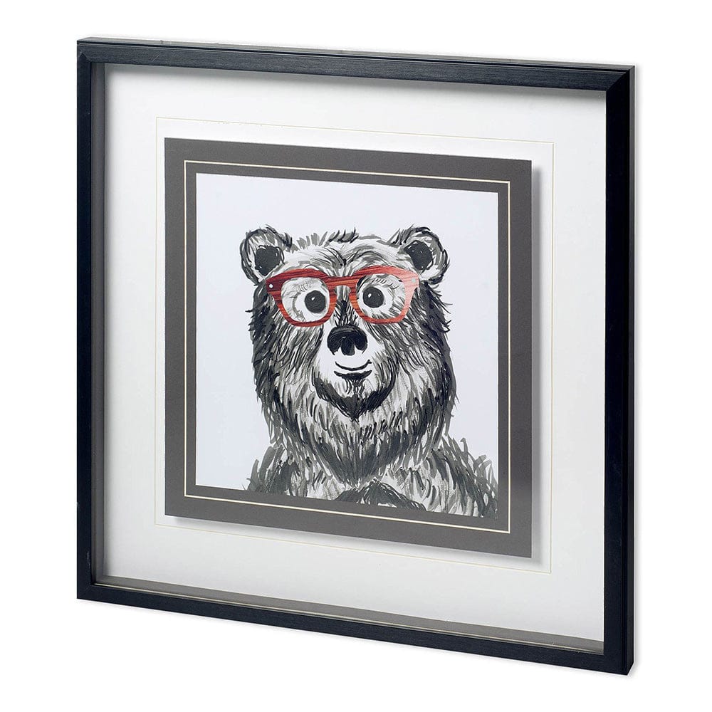 Mercana - Bookish Bear by Bella Dos Santos a Hand Embellished Textured Framed Art Print Matted under Glass - 11726 view 1