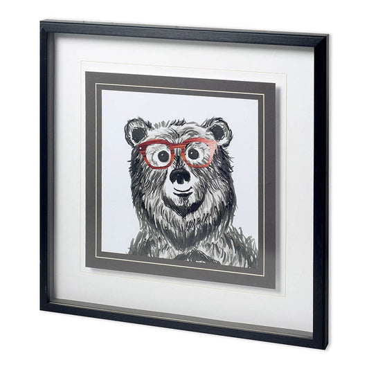 Mercana - Bookish Bear by Bella Dos Santos a Hand Embellished Textured Framed Art Print Matted under Glass - 11726 view 1