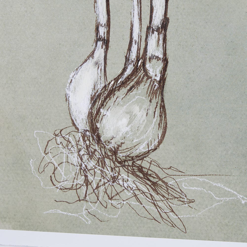 Mercana - Botanical Sketch IV green by Mercana Studio Hand Embellished Framed Art Print Matted under Glass - 15354 view 6