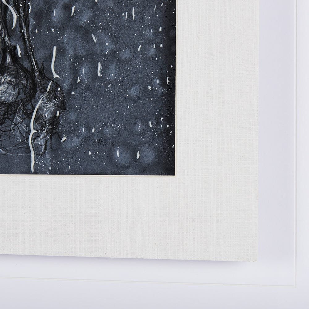 Mercana - Botanical sketches I Blue by Mercana Studio Hand Embellished Framed Art Print Matted under Glass - 14569 view 6
