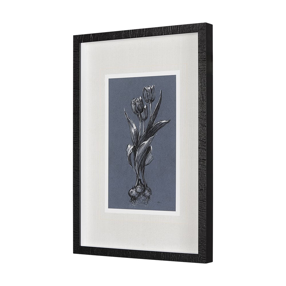 Mercana - Botanical sketches I Blue by Mercana Studio Hand Embellished Framed Art Print Matted under Glass - 14581 view 2