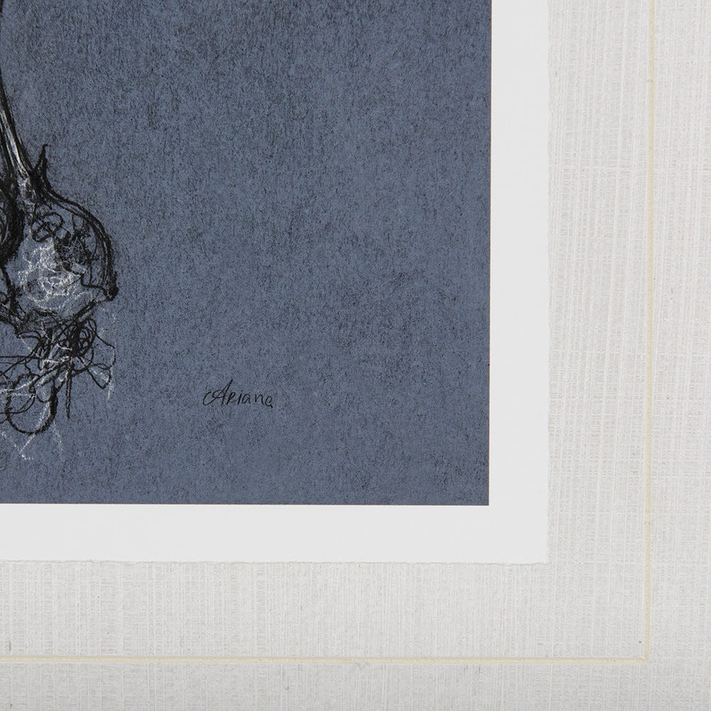 Mercana - Botanical sketches I Blue by Mercana Studio Hand Embellished Framed Art Print Matted under Glass - 14581 view 6