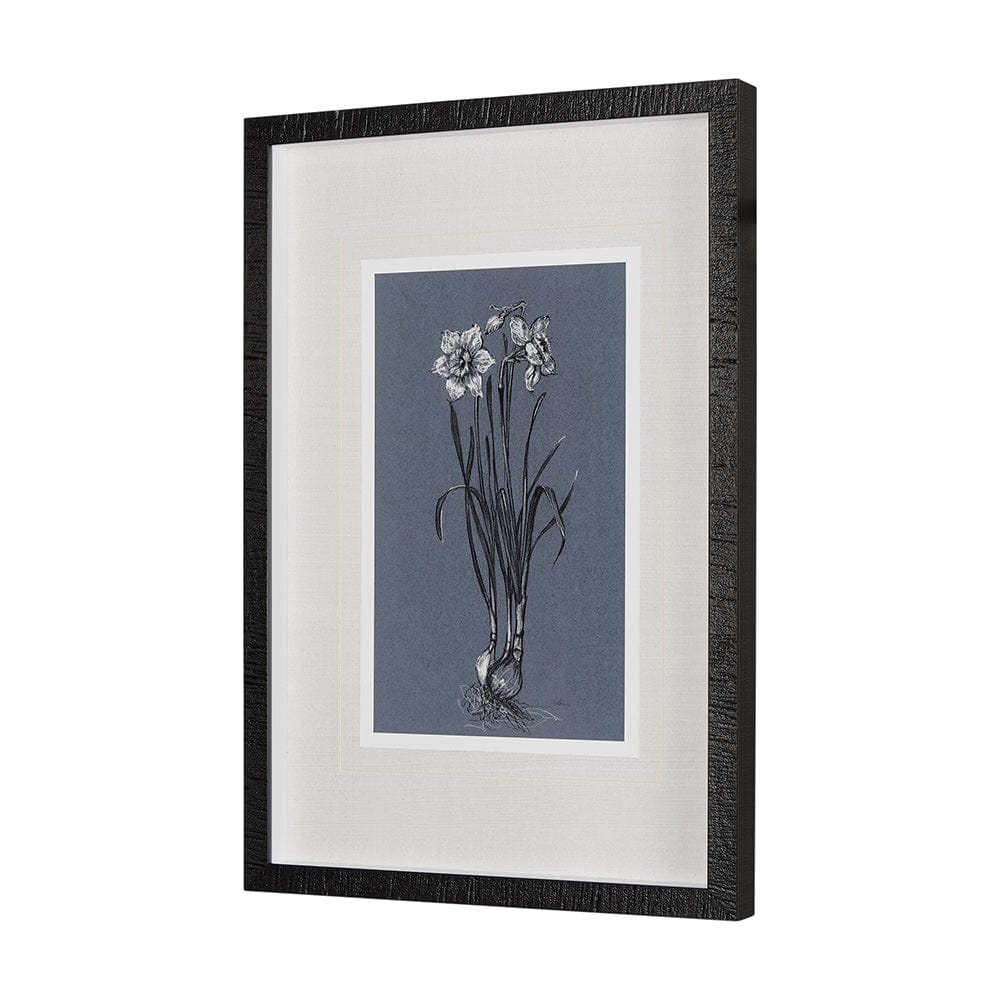 Mercana - Botanical sketches I Blue by Mercana Studio Hand Embellished Framed Art Print Matted under Glass - 14582 view 2