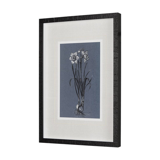 Mercana - Botanical sketches I Blue by Mercana Studio Hand Embellished Framed Art Print Matted under Glass - 14582 view 2