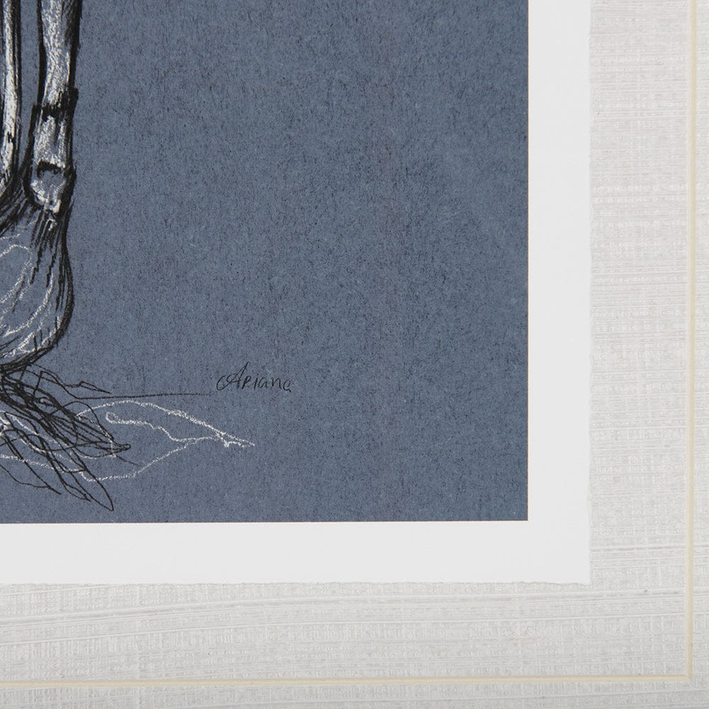 Mercana - Botanical sketches I Blue by Mercana Studio Hand Embellished Framed Art Print Matted under Glass - 14582 view 6