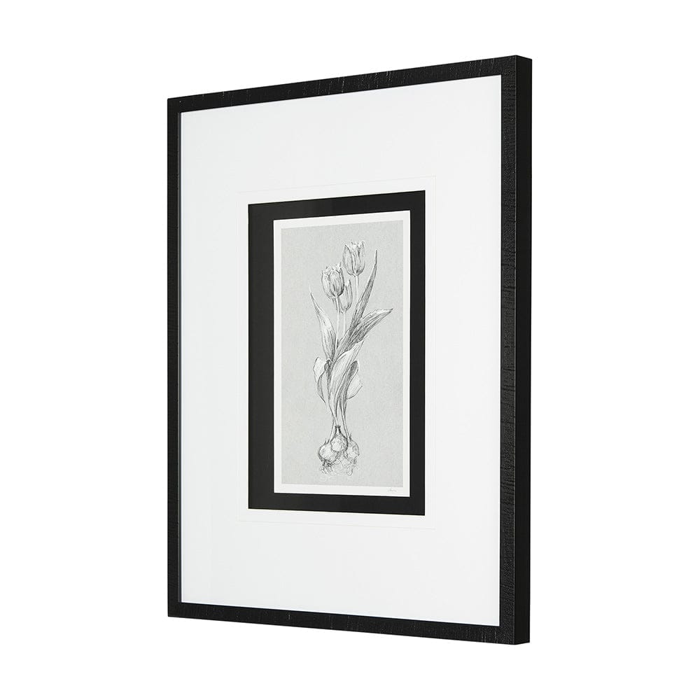 Mercana - Botanical sketches I Grey by Mercana Studio Hand Embellished Framed Art Print Matted under Glass - 14534 view 2