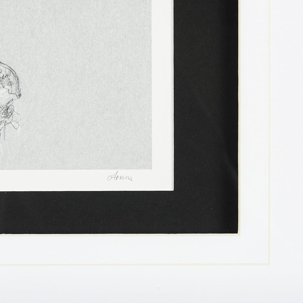 Mercana - Botanical sketches I Grey by Mercana Studio Hand Embellished Framed Art Print Matted under Glass - 14534 view 6