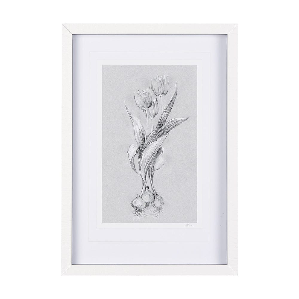 Mercana - Botanical sketches I Grey by Mercana Studio Hand Embellished Framed Art Print Matted under Glass - 14592 view 1