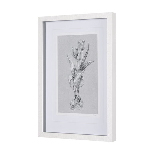 Mercana - Botanical sketches I Grey by Mercana Studio Hand Embellished Framed Art Print Matted under Glass - 14592 view 2
