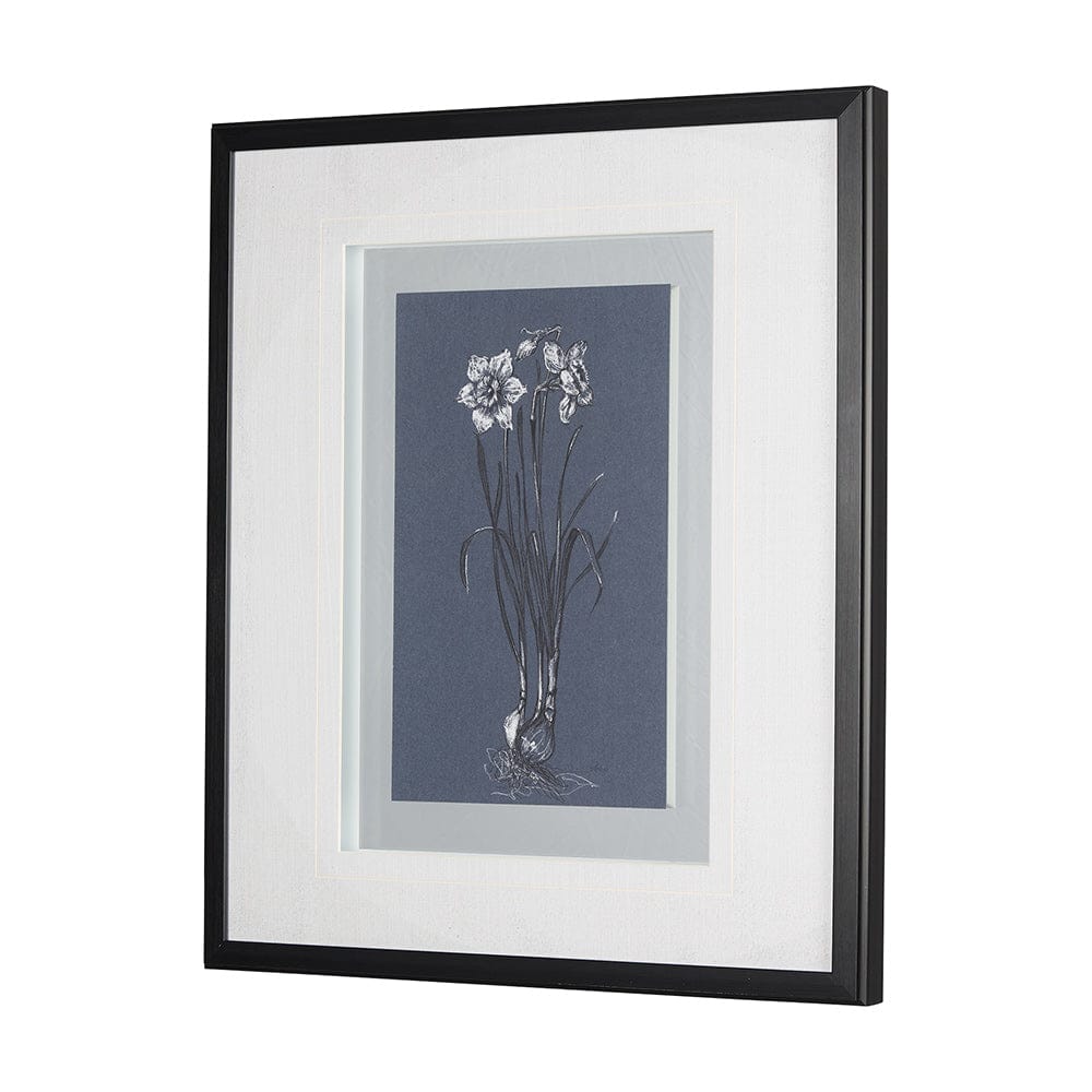 Mercana - Botanical sketches II Blue by Mercana Studio Hand Embellished Framed Art Print Matted under Glass - 14576 view 2