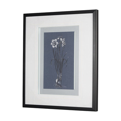 Mercana - Botanical sketches II Blue by Mercana Studio Hand Embellished Framed Art Print Matted under Glass - 14576 view 2