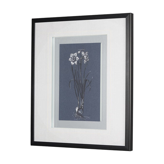 Mercana - Botanical sketches II Blue by Mercana Studio Hand Embellished Framed Art Print Matted under Glass - 14576 view 2