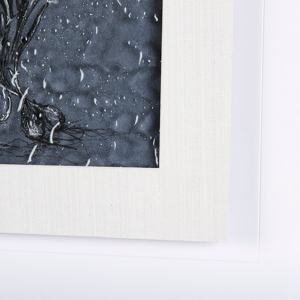 Mercana - Botanical sketches III Blue by Mercana Studio Hand Embellished Framed Art Print Matted under Glass - 14567 view 6