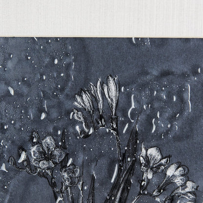Mercana - Botanical sketches III Blue by Mercana Studio Hand Embellished Framed Art Print Matted under Glass - 14567 view 7