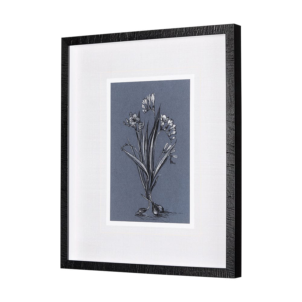 Mercana - Botanical sketches III Blue by Mercana Studio Hand Embellished Framed Art Print Matted under Glass - 14577 view 2