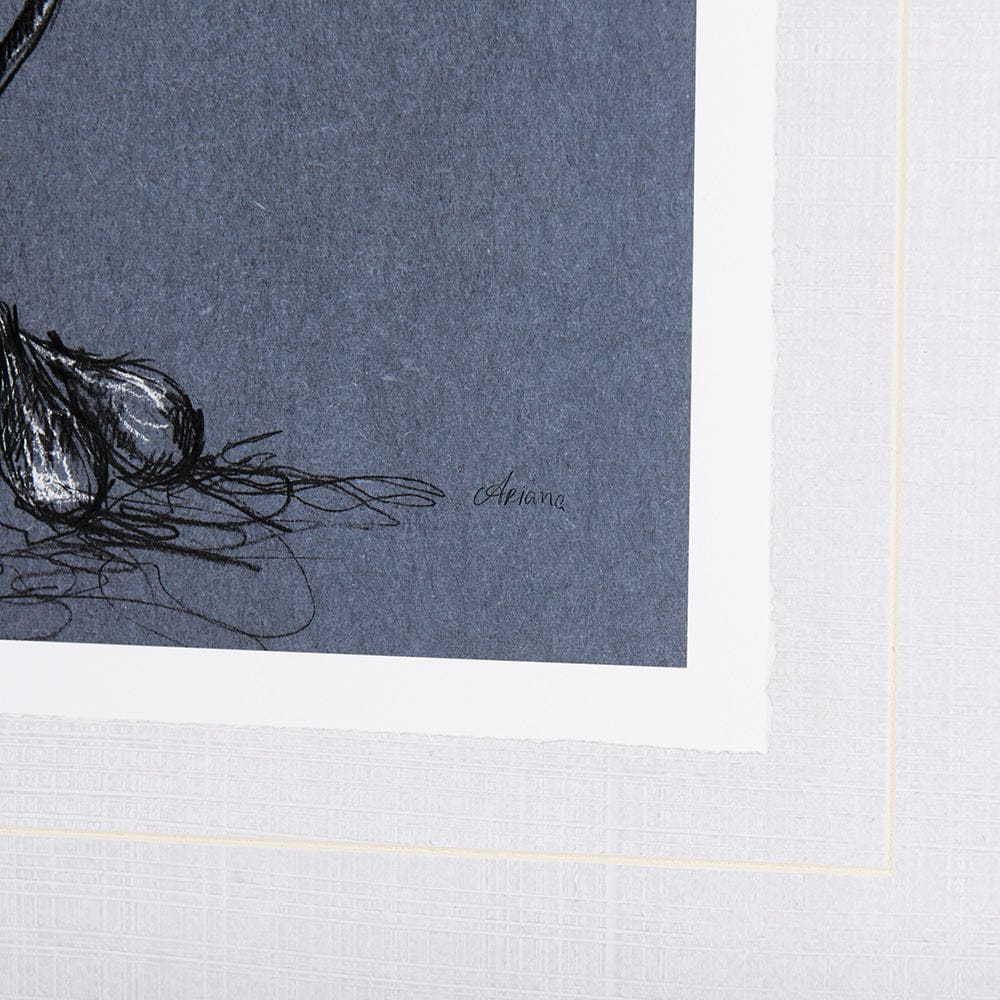 Mercana - Botanical sketches III Blue by Mercana Studio Hand Embellished Framed Art Print Matted under Glass - 14577 view 6