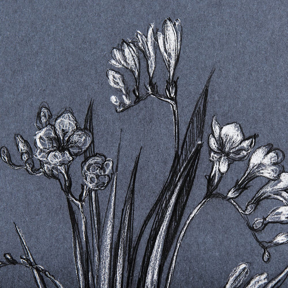Mercana - Botanical sketches III Blue by Mercana Studio Hand Embellished Framed Art Print Matted under Glass - 14577 view 7
