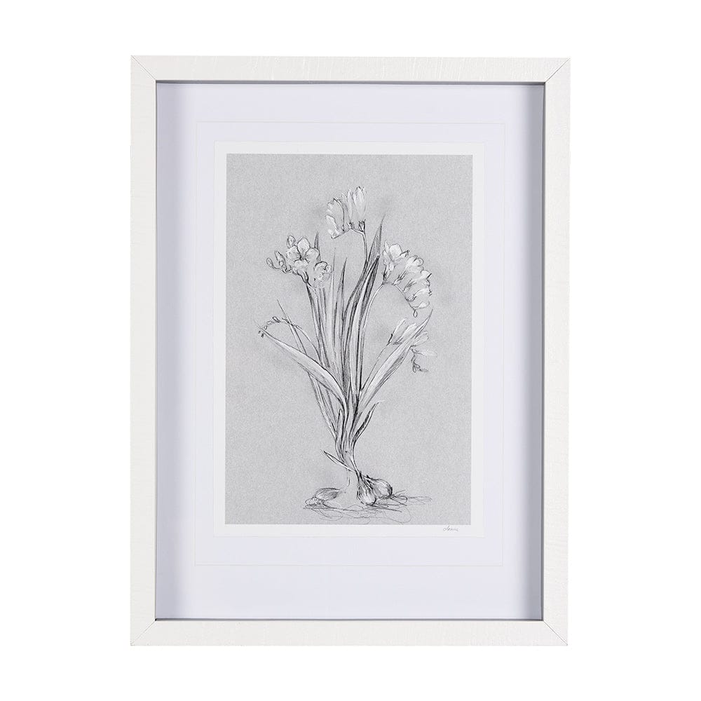 Mercana - Botanical sketches III Grey by Mercana Studio Hand Embellished Framed Art Print Matted under Glass - 14588 view 1