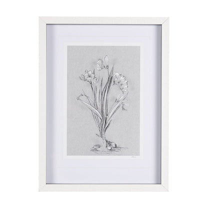 Mercana - Botanical sketches III Grey by Mercana Studio Hand Embellished Framed Art Print Matted under Glass - 14588 view 1