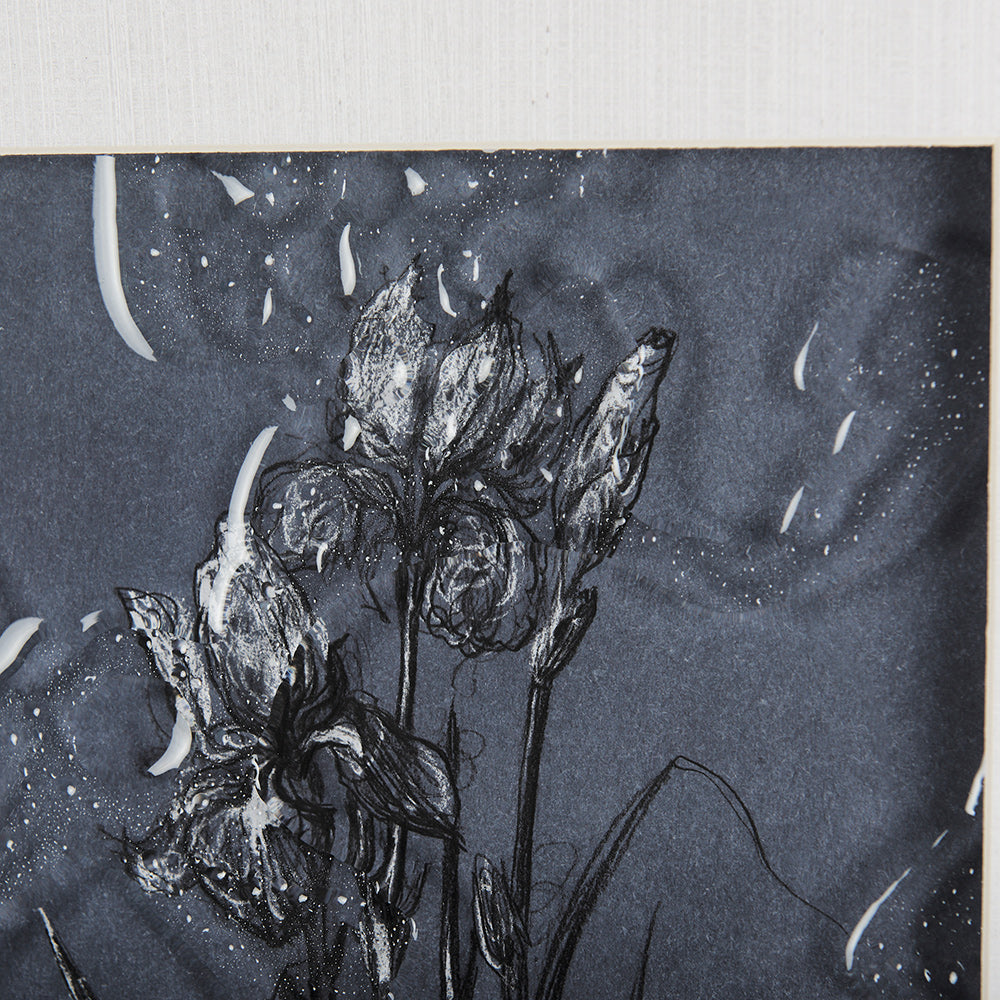 Mercana - Botanical sketches IV Blue by Mercana Studio Hand Embellished Framed Art Print Matted under Glass - 14568 view 7