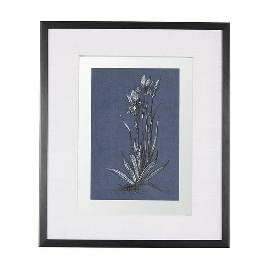 Mercana - Botanical sketches IV Blue by Mercana Studio Hand Embellished Framed Art Print Matted under Glass - 14572 view 1